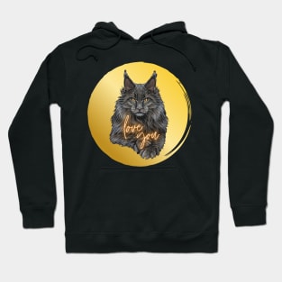 Black Maine Coon Cat - Love You Hoodie